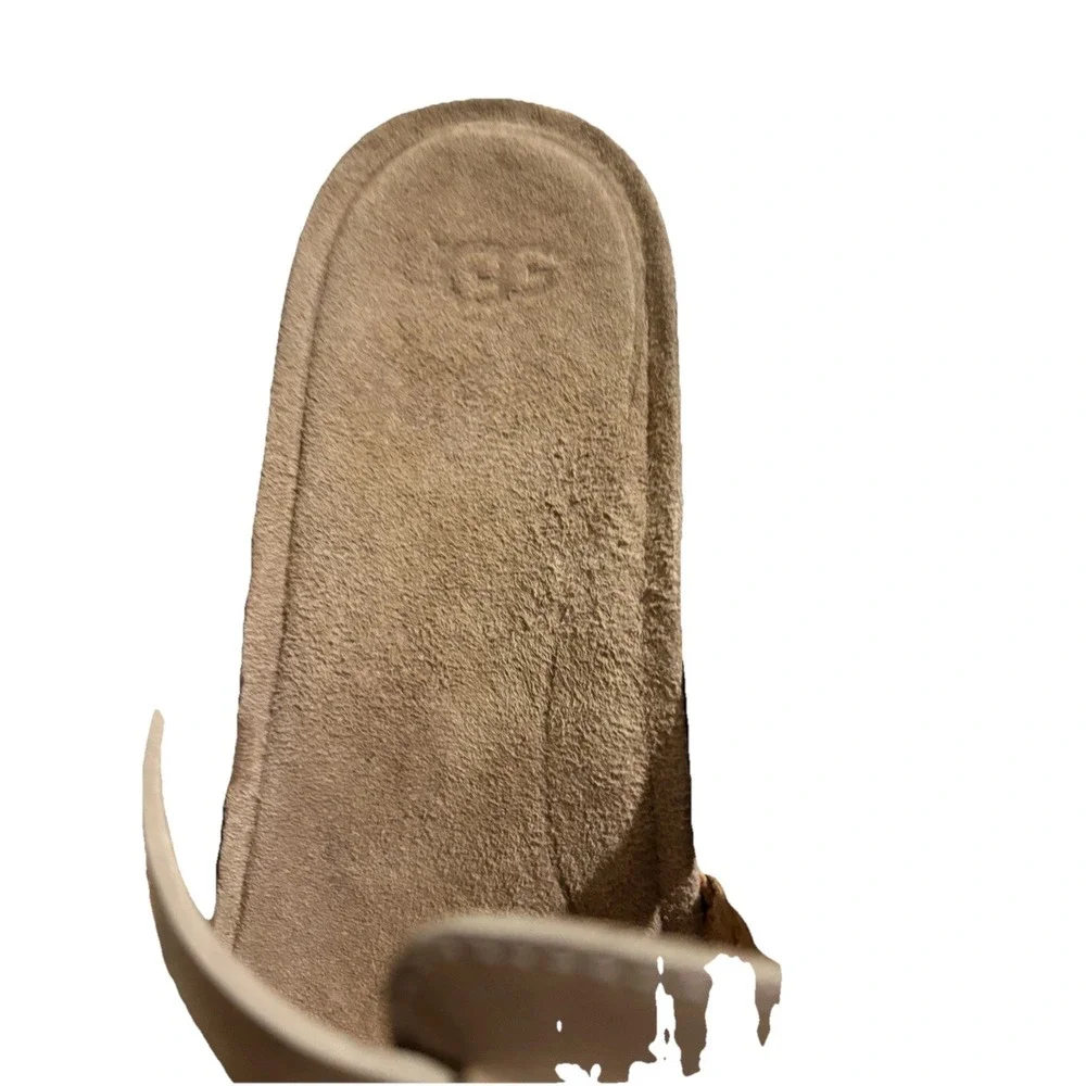 UGG Wedge Sandals Womens 8‎ Tan Leather Braided Metallic Cork Excellent Strappy